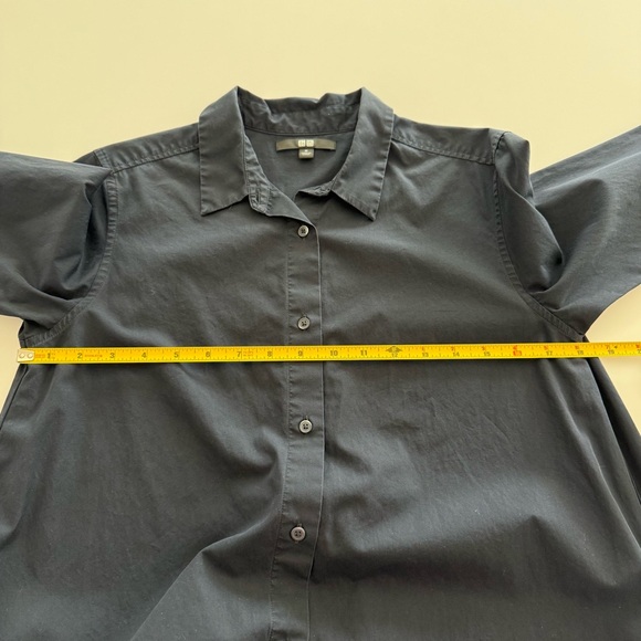 Uniqlo Navy Cotton Wide Shirt Dress - Picture 3 of 7
